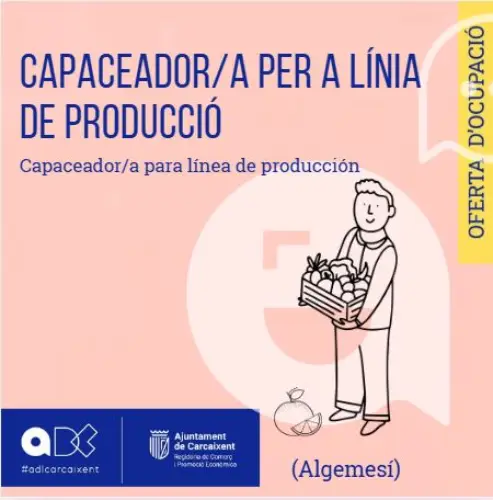 Capaceador/a per a línia de producció (Algemesí) (Ref. 065)
