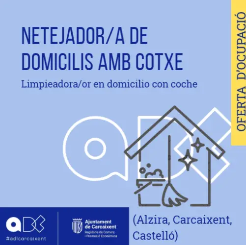 Netejador/a de domicilis amb cotxe(Ref.113)