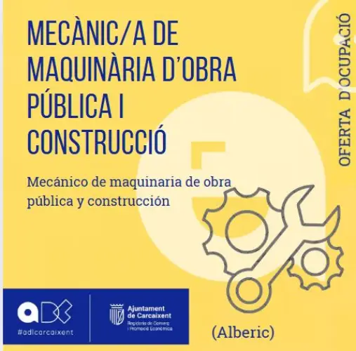 Mecànic/a de maquinària d’obra pública i construcció (Alberic)(Ref.100)