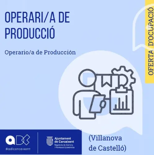 Operario/a de producció (Villanova de Castelló)(Ref.110)