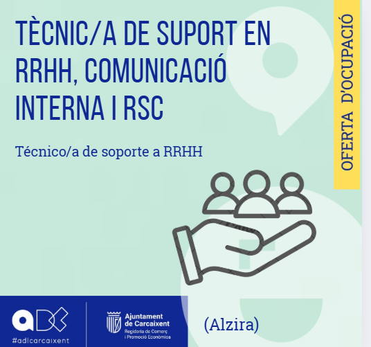 Tècnic/a de Suport en RRHH, Comunicació Interna i RSC(Ref.114)