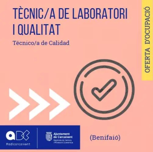 Tècnic/a de laboratori i qualitat (Benifaió) (Ref.134)