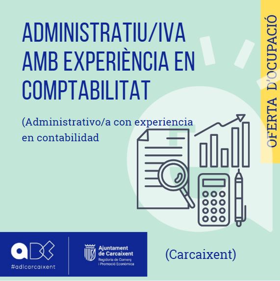 Administrativ@ con experiencia en contabilidad (Carcaixent) (Ref.126)