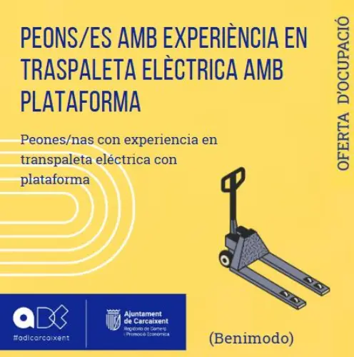Peons/es amb traspalet elèctric amb plataforma (Benimodo) (Ref.119)