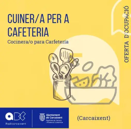 Cuiner/a Cafeteria (Carcaixent) (Ref.143)