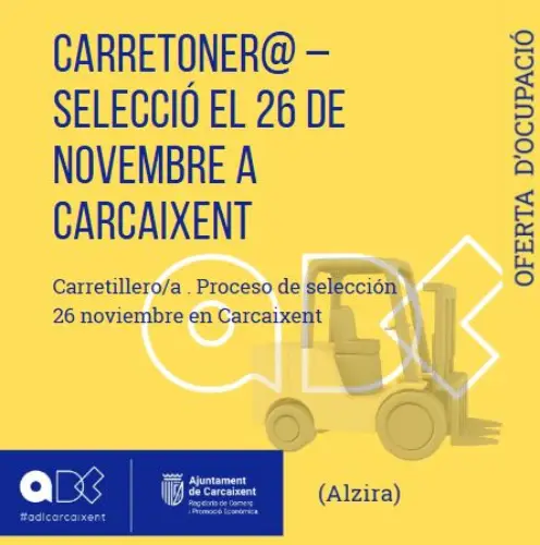 Carretoner@ (Alzira)  – Selecció el 26 de novembre a Carcaixent (Ref.139)