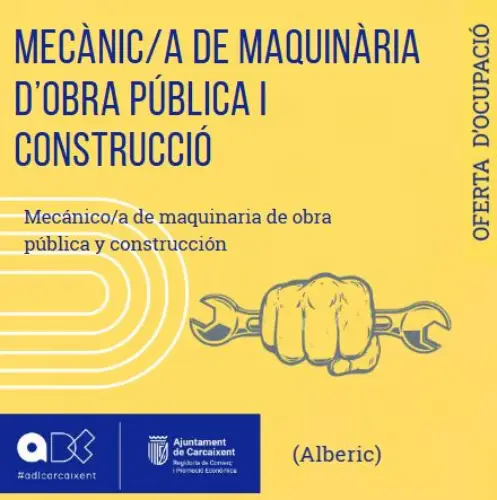 Mecànic/a de Maquinària d’Obra Pública i Construcció (Alberic) (Ref.164)