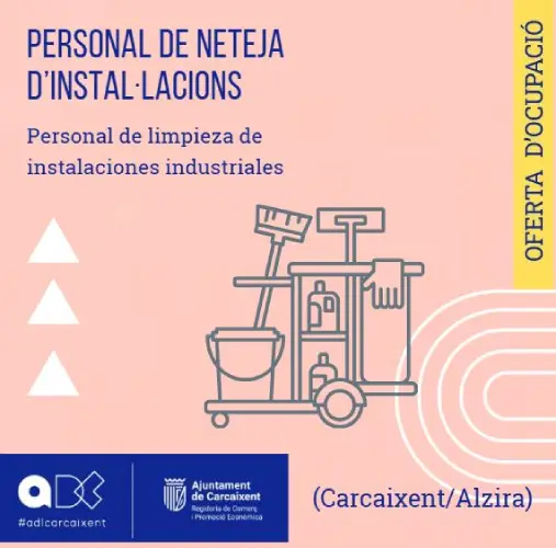 Personal de neteja d’instal·lacions (Carcaixent i Alzira) (Ref.209)