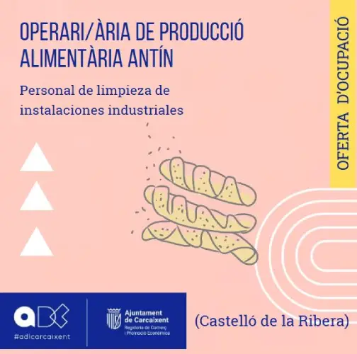 Operari/ària de producció alimentària (Castelló de la Ribera) (Ref.213)