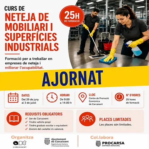 Curs de neteja de mobiliari i superfícies industrials