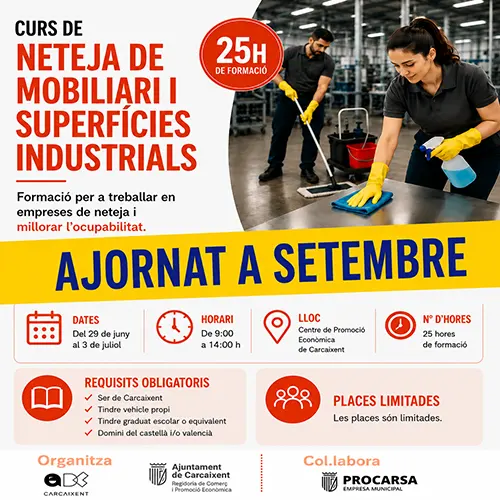 Curs de neteja de mobiliari i superfícies industrials