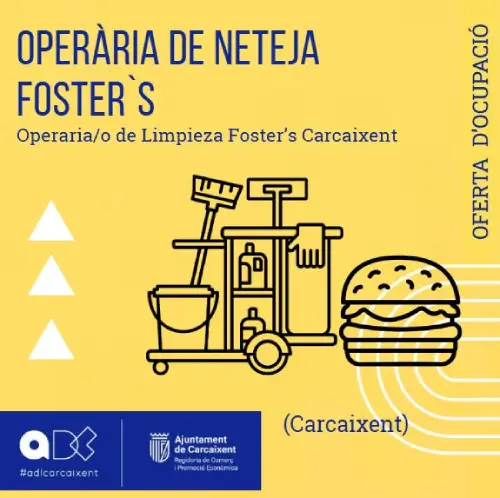 Operària/O de neteja per a Foster`s (Carcaixent) (Ref.221)