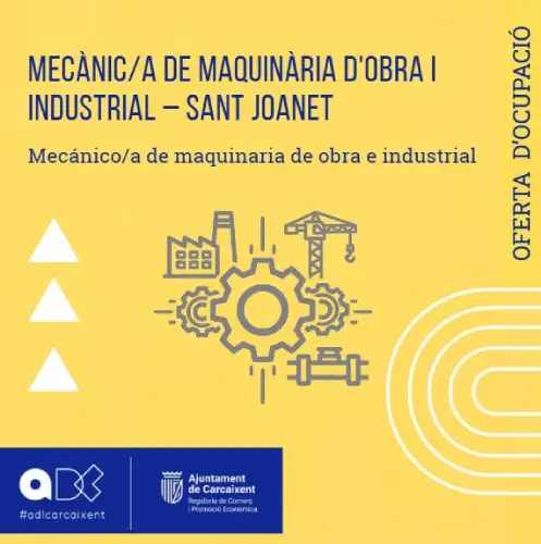Mecànic/a de maquinària d’obra i industrial – Sant Joanet (Ref.230)