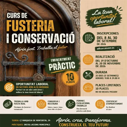 Curs de fusteria i conservació